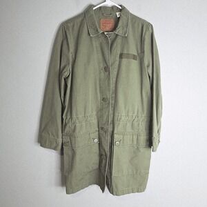 Levi Strauss & Co. Women's M Button Down Jacket Cinch Waist Olive Green Gorpcore